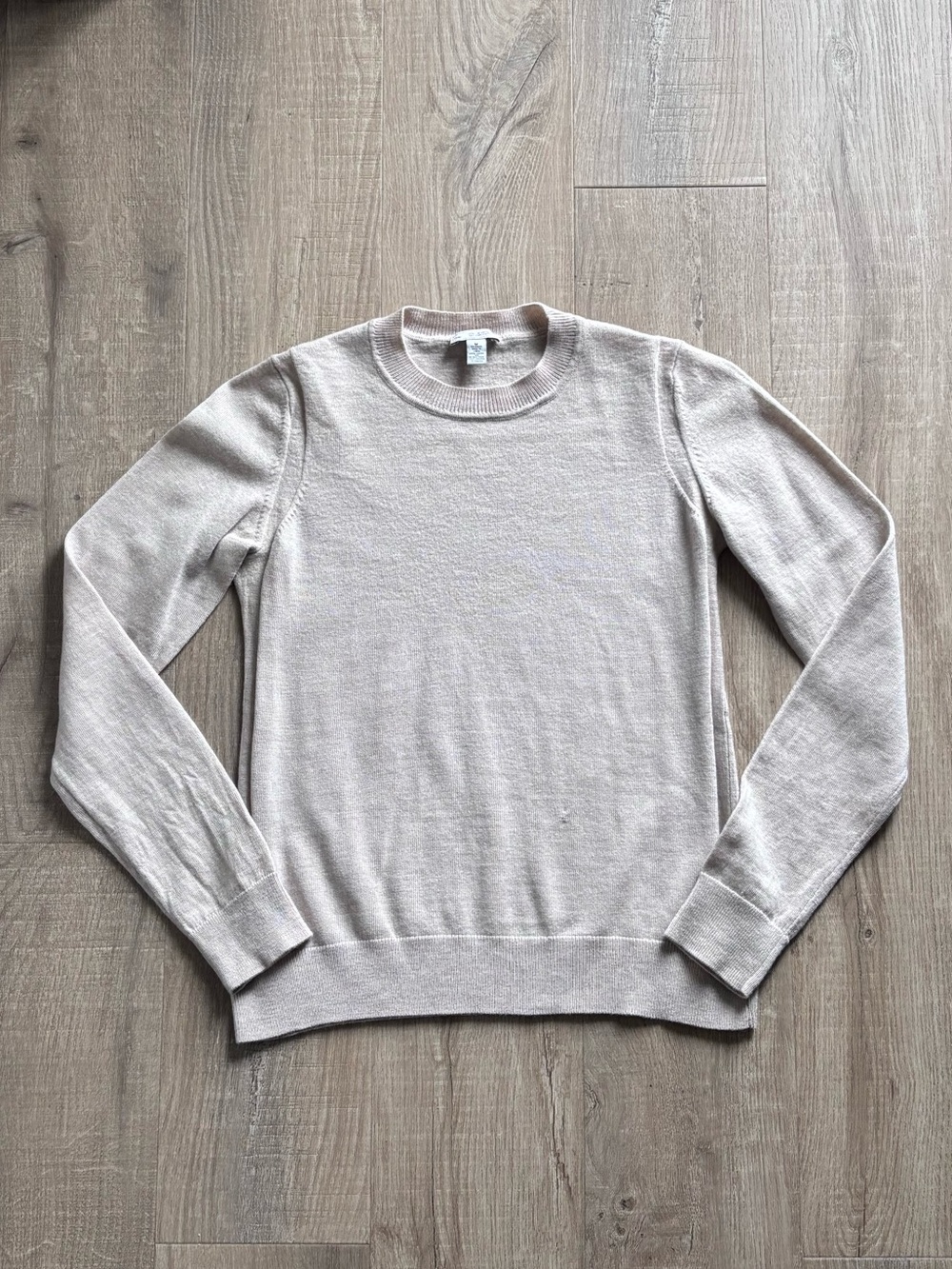 GAP Merino Wool Long Sleeve Knit Top in Oatmeal